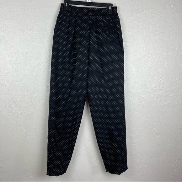 Vintage Christian Dior Tapered High Waist Dot Pattern Black Trouser 14 - Picture 6 of 12